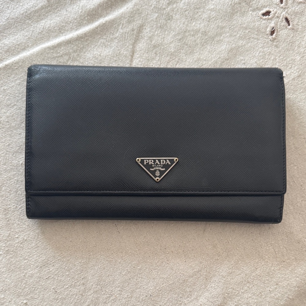Prada Classic Black Saffiano Leather Wallet